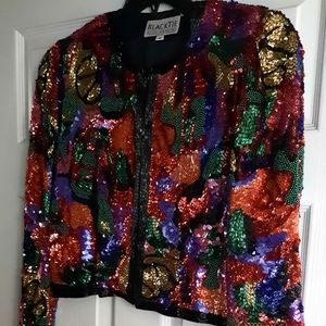 Oleg Cassini Sequin and Beaded Blazer